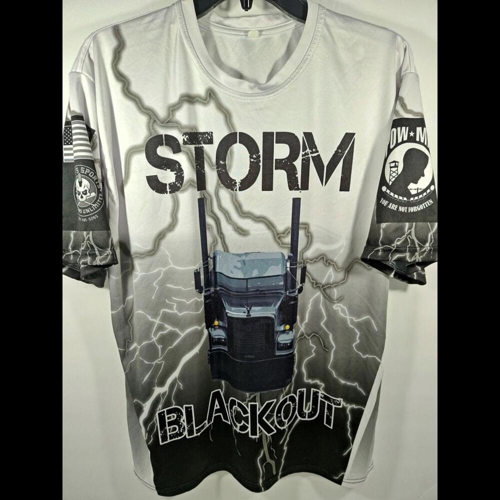 The Storm BLACKOUT Truck POW MIA You Are Not Forgotten Patriotic T-Shirt